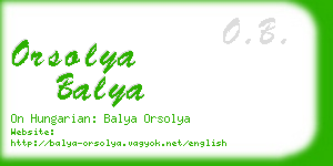 orsolya balya business card